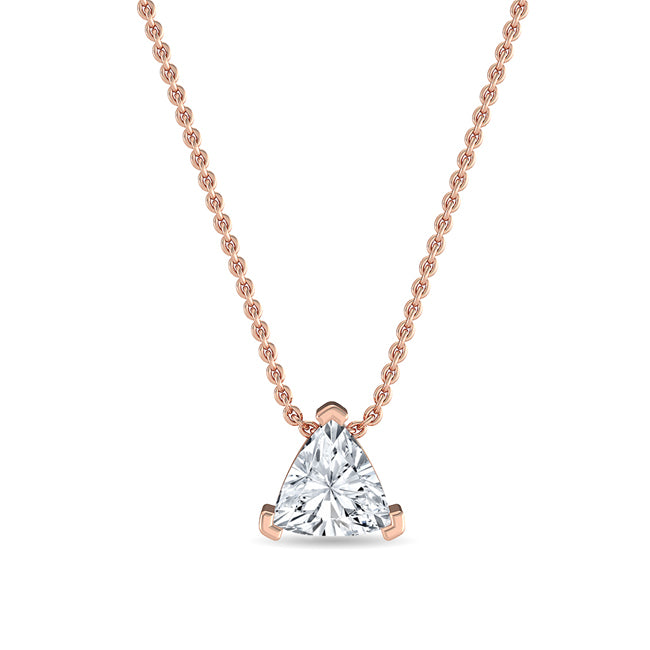 Trilliant Cut Lab Grown Diamond Solitaire Pendant 1 ctw SJP31748