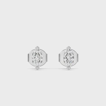 Marquise Cur Lab Grown Diamond Solitaire Earrings 0.50 ctw SJE32414