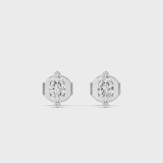 Marquise Cur Lab Grown Diamond Solitaire Earrings 0.50 ctw SJE32414