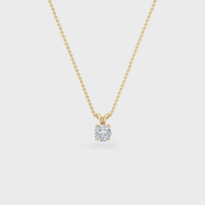 WG Round Cut Lab Grown Diamond Solitaire Pendant 0.25 ctw SJP31594B