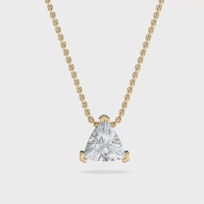 Trilliant Cut Lab Grown Diamond Solitaire Pendant 1 ctw SJP31748