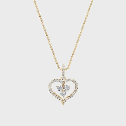 WG Round Cut Lab Grown Diamond Heart Pendant 0.58 ctw SJP31769