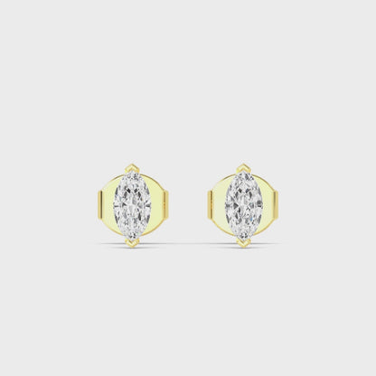 Marquise Cur Lab Grown Diamond Solitaire Earrings 0.50 ctw SJE32414