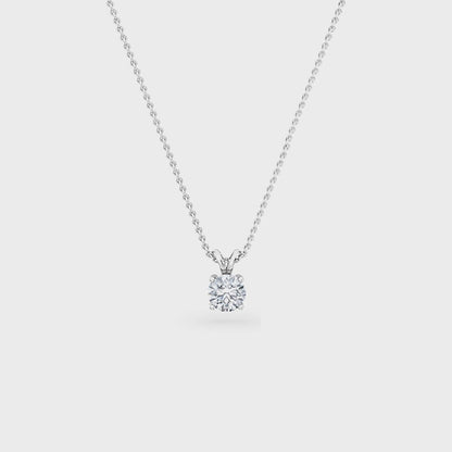 WG Round Cut Lab Grown Diamond Solitaire Pendant 0.25 ctw SJP31594B