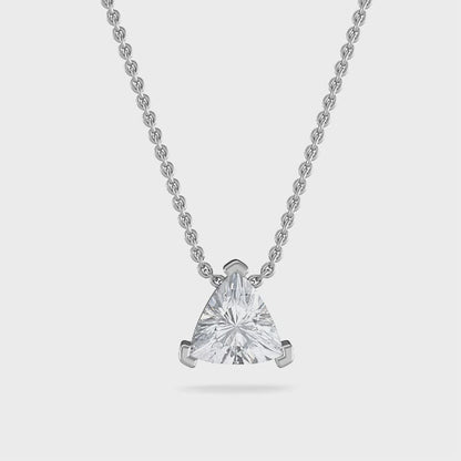 Trilliant Cut Lab Grown Diamond Solitaire Pendant 1 ctw SJP31748