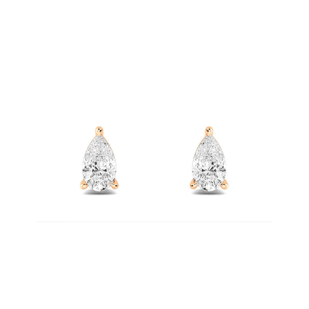 Pear Cut Lab Grown Diamond Solitaire Earrings 0.60 ctw SJE32415