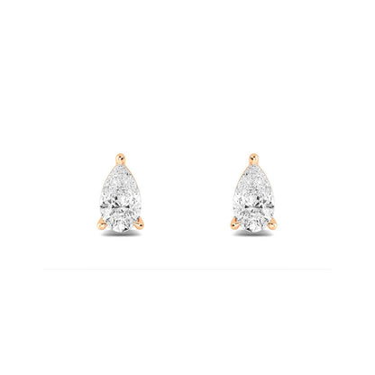 Pear Cut Lab Grown Diamond Solitaire Earrings 0.60 ctw SJE32415