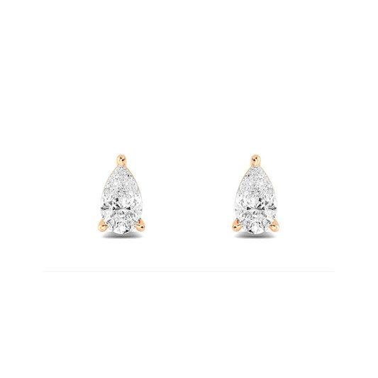 Pear Cut Lab Grown Diamond Solitaire Earrings 0.60 ctw SJE32415