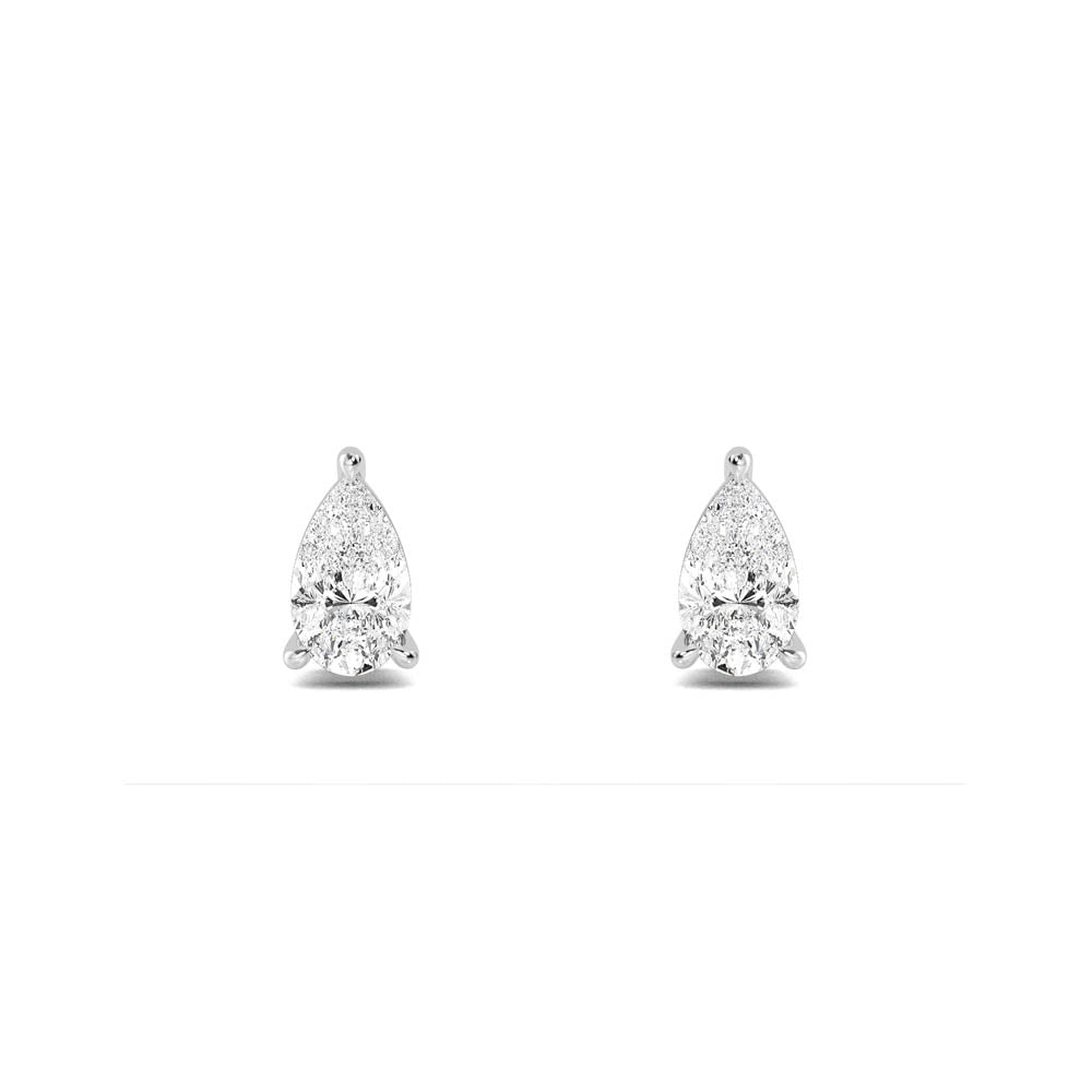 Pear Cut Lab Grown Diamond Solitaire Earrings 0.60 ctw SJE32415