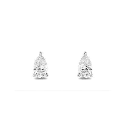 Pear Cut Lab Grown Diamond Solitaire Earrings 0.60 ctw SJE32415