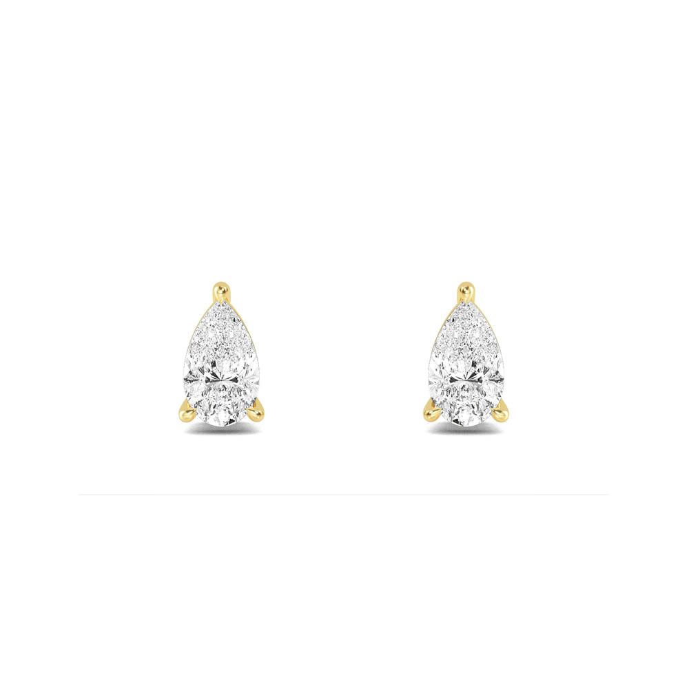 Pear Cut Lab Grown Diamond Solitaire Earrings 0.60 ctw SJE32415