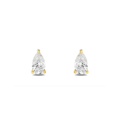 Pear Cut Lab Grown Diamond Solitaire Earrings 0.60 ctw SJE32415