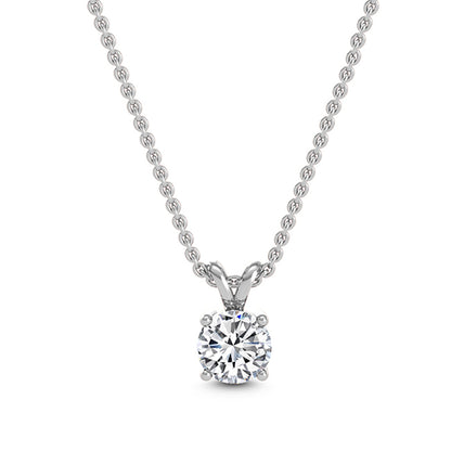 WG Round Cut Lab Grown Diamond Solitaire Pendant 0.25 ctw SJP31594B